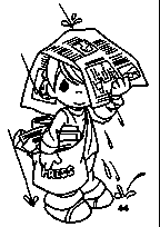 coloriage moments precieux le livreur de journaux sous la pluie